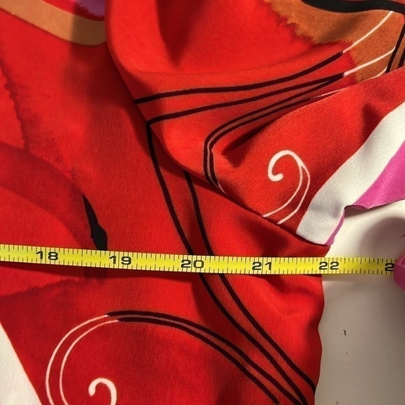 Vintage 60s 70s Psychedelic Asymmetrical Power Shift Mini Floral Dress Mod L - Picture 6 of 10